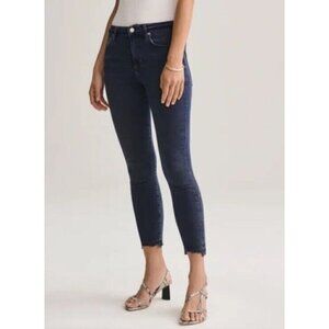 AGOLDE Women's Sz 24 Sophie Crop Raw Hem Jeans Dark Wash